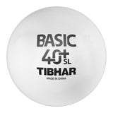 Tibhar Basic 40+ SL tafeltennisbal training - wit 6 stuks